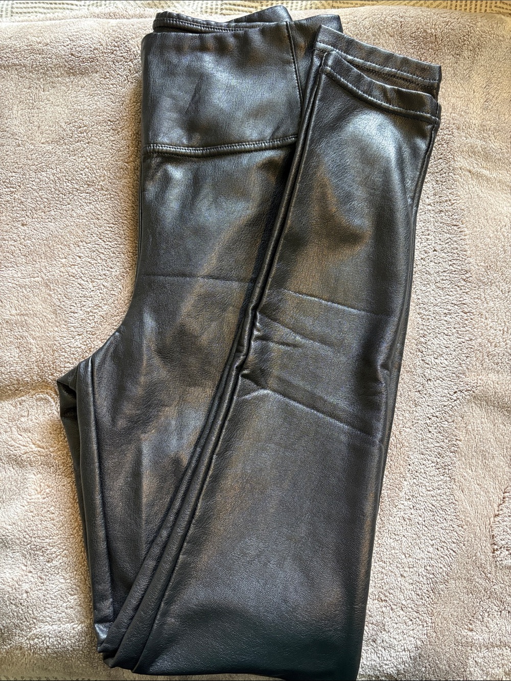 Dex Black Faux Leather Cropped Pants